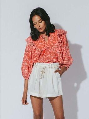 Cleobella Mylah Blouse in Fan Block Print , sz : small